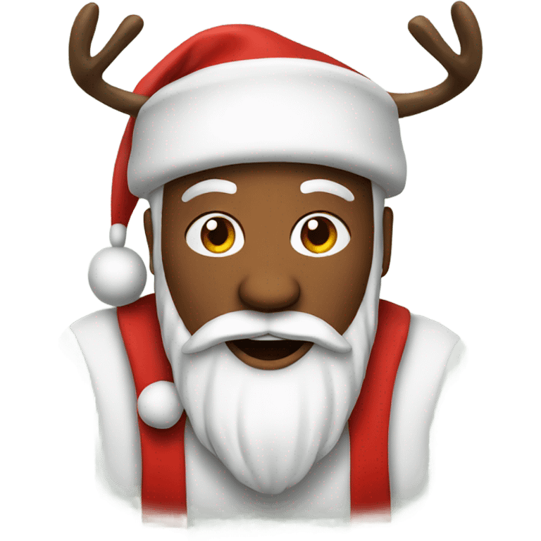 santa with a reindeer  emoji