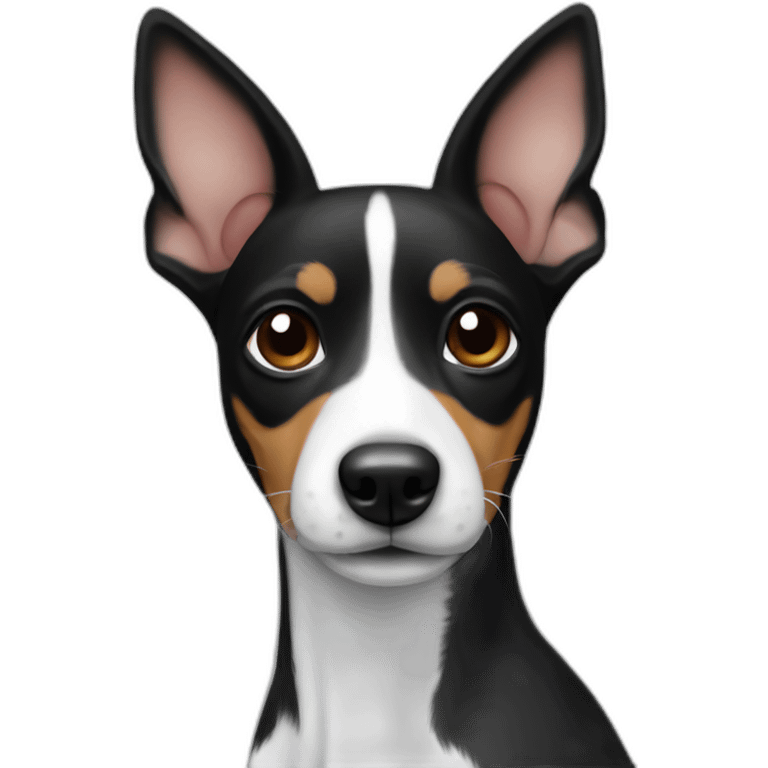 rat terrier colored black and white, without brownstanding emoji