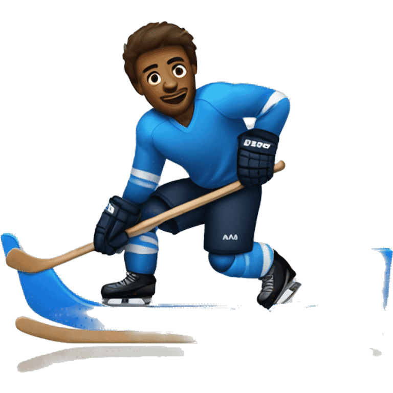 a hockey player in a sled emoji