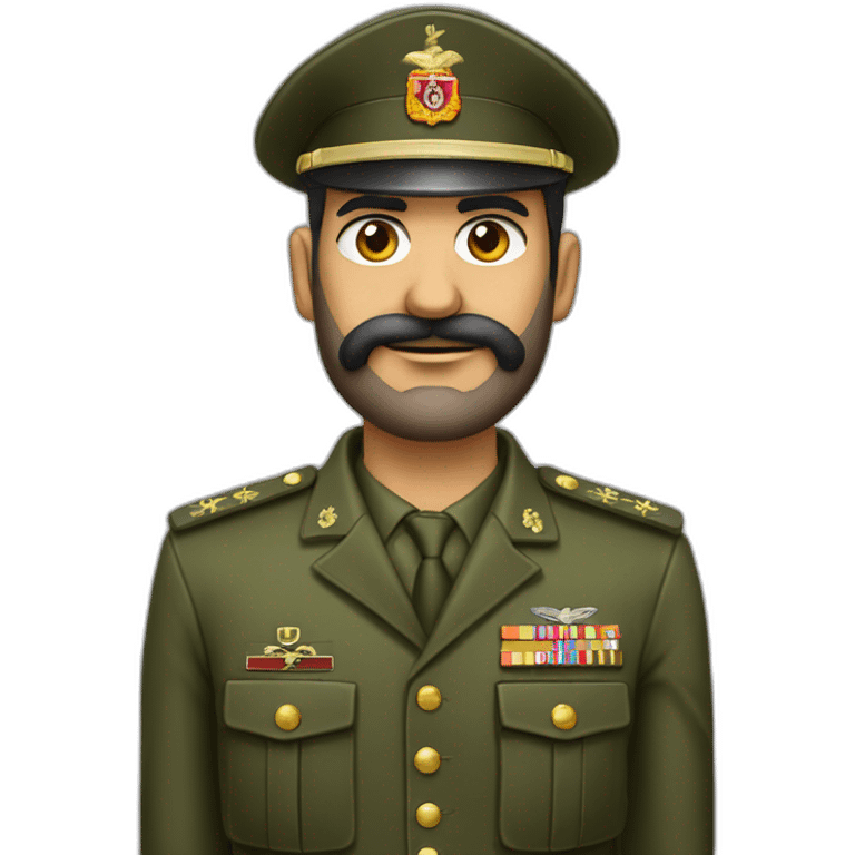 Militar de ejército español con barba castaña  ojos castaños emoji