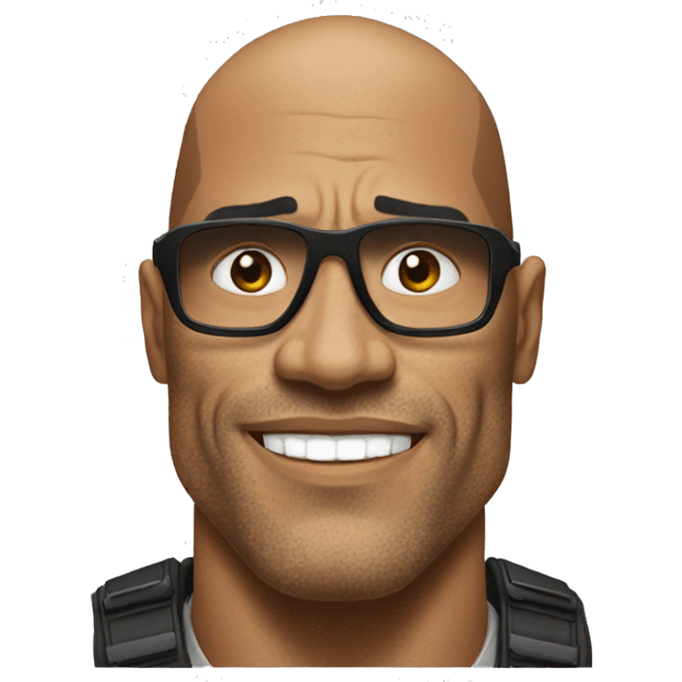 the rock with a mobile phone emoji