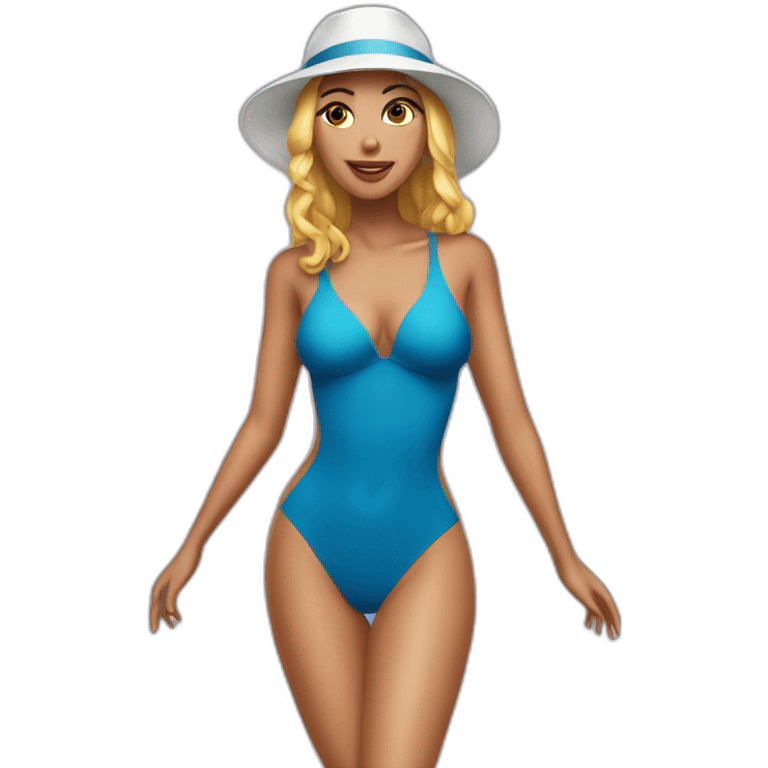 sexy woman on high heels swimming suit long legs emoji