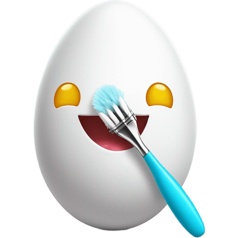 egg brushing its teeth at a disco  emoji