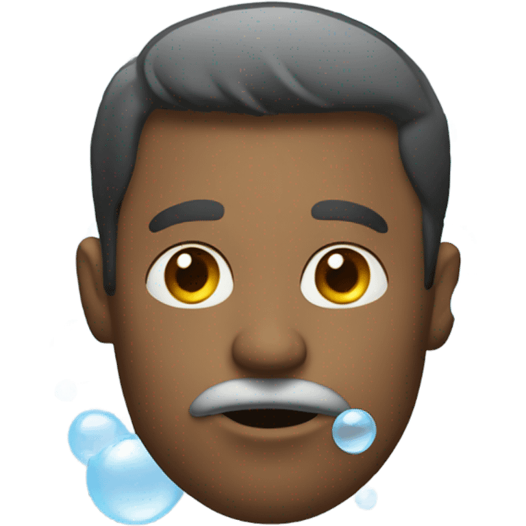 man with bubbles around his mouth emoji