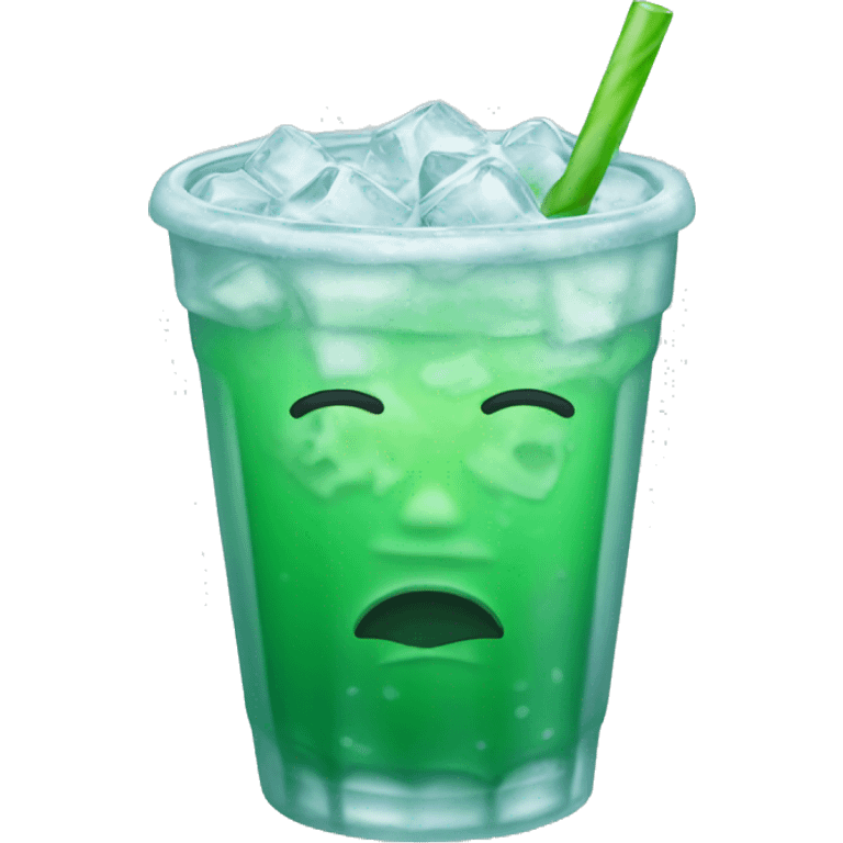 Iced green drink emoji