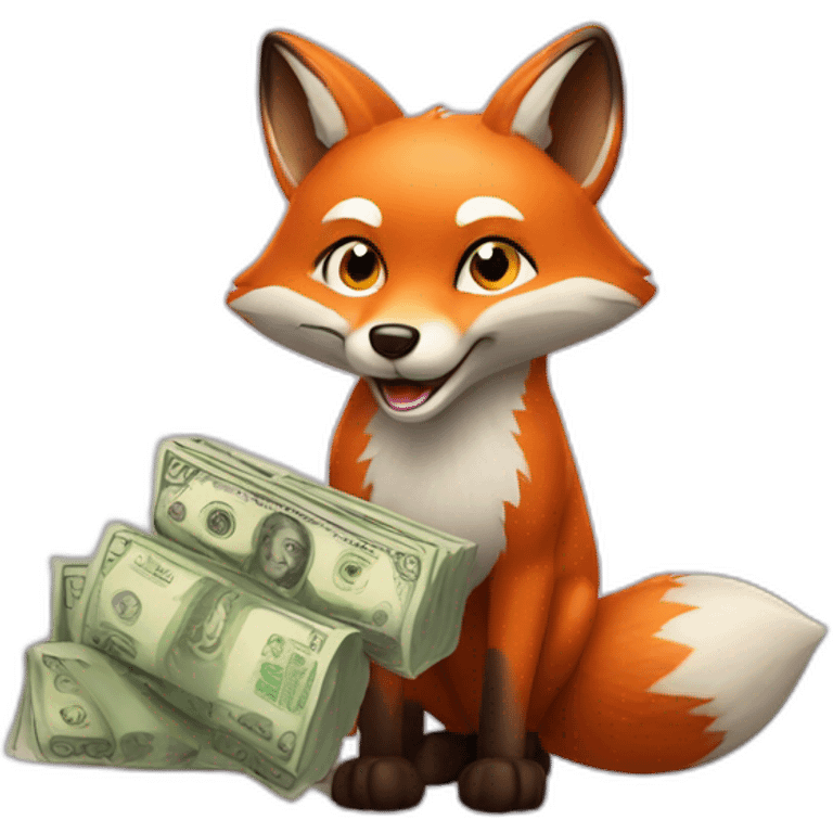 fox with bags of money emoji