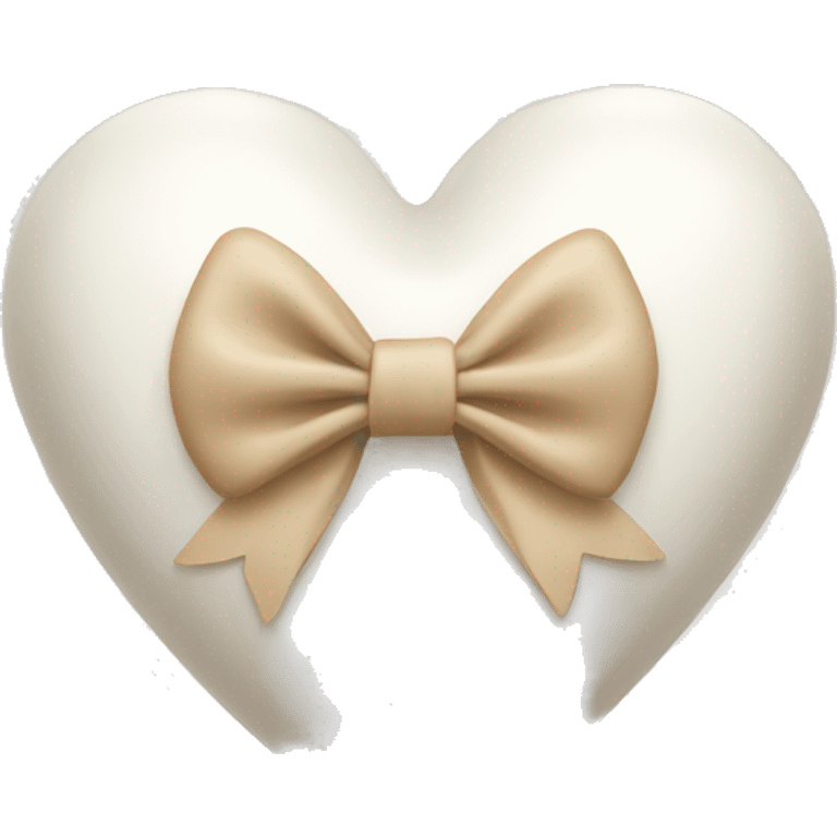 white heart with beige bow emoji