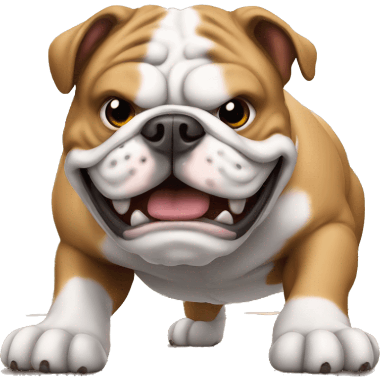 English bulldog playing football emoji