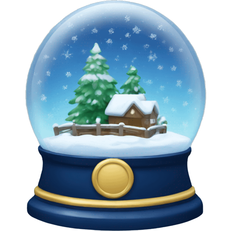 Navy blue snowy snow globe emoji