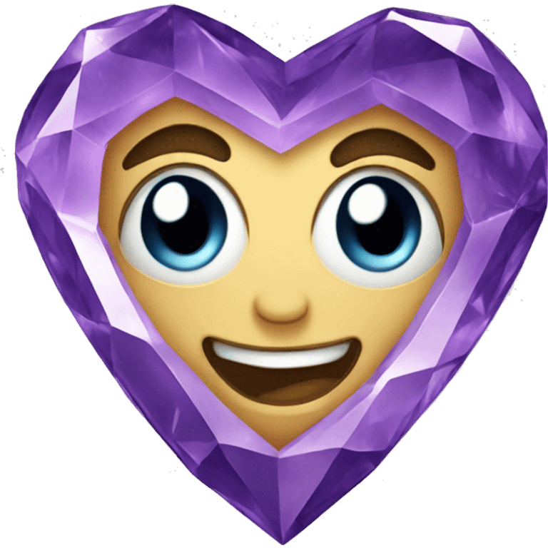 Purple crystal heart cartoon emoji