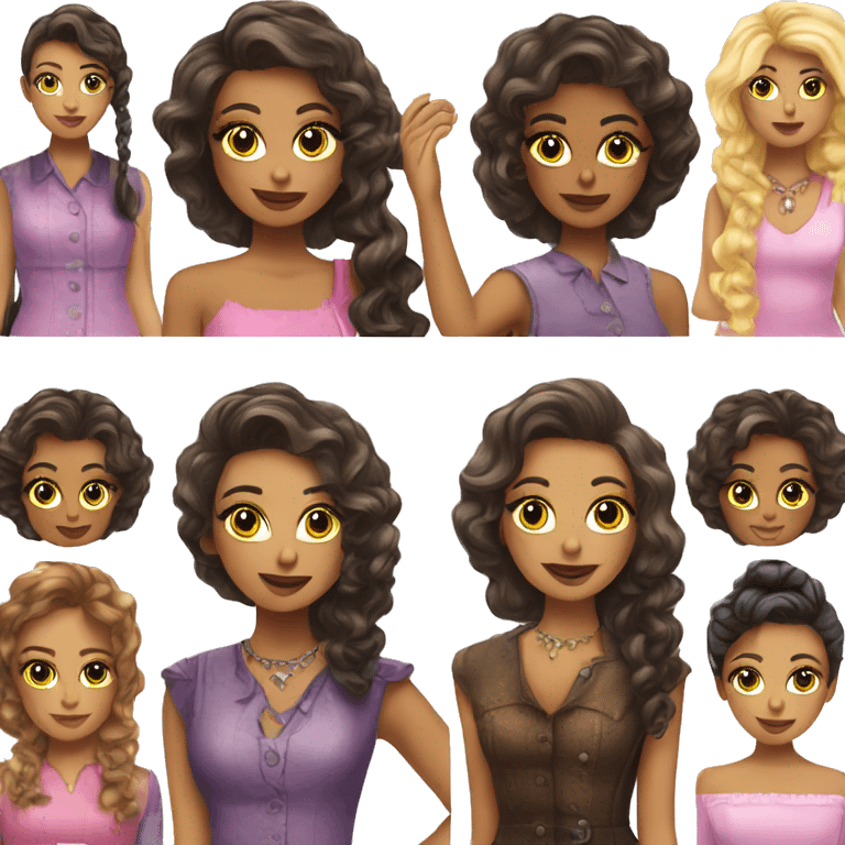 Makeup and hair for girl 4 hands in a saloon emoji