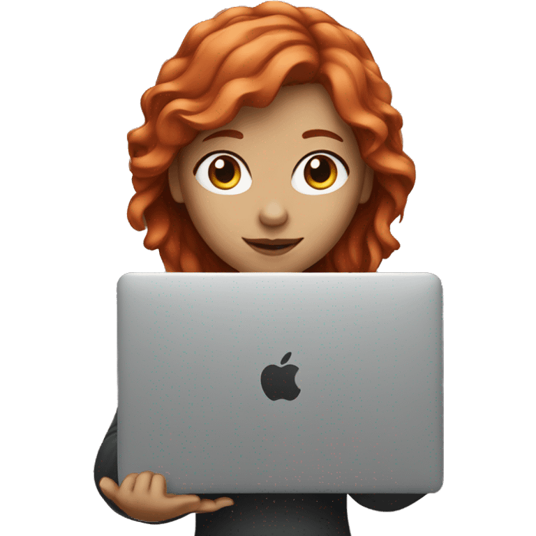 A red-haired girl with a MacBook  emoji