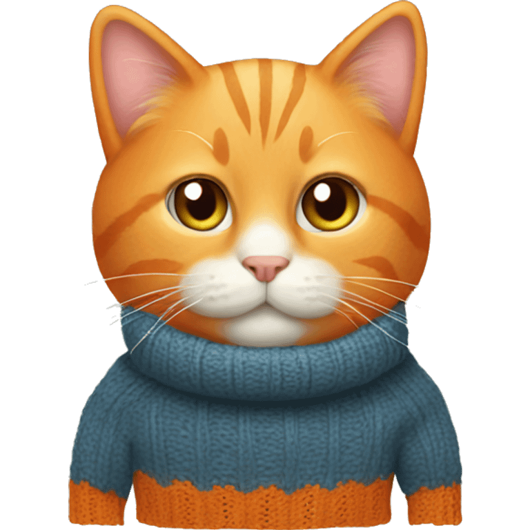 Orange Cat with sweater emoji