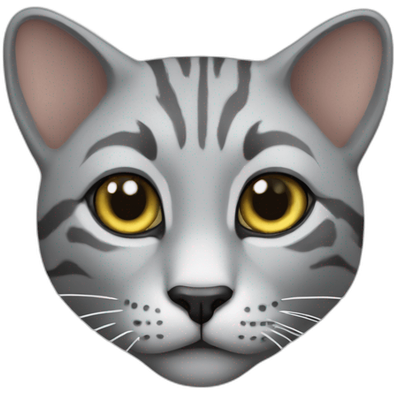 Un chat triger gris emoji