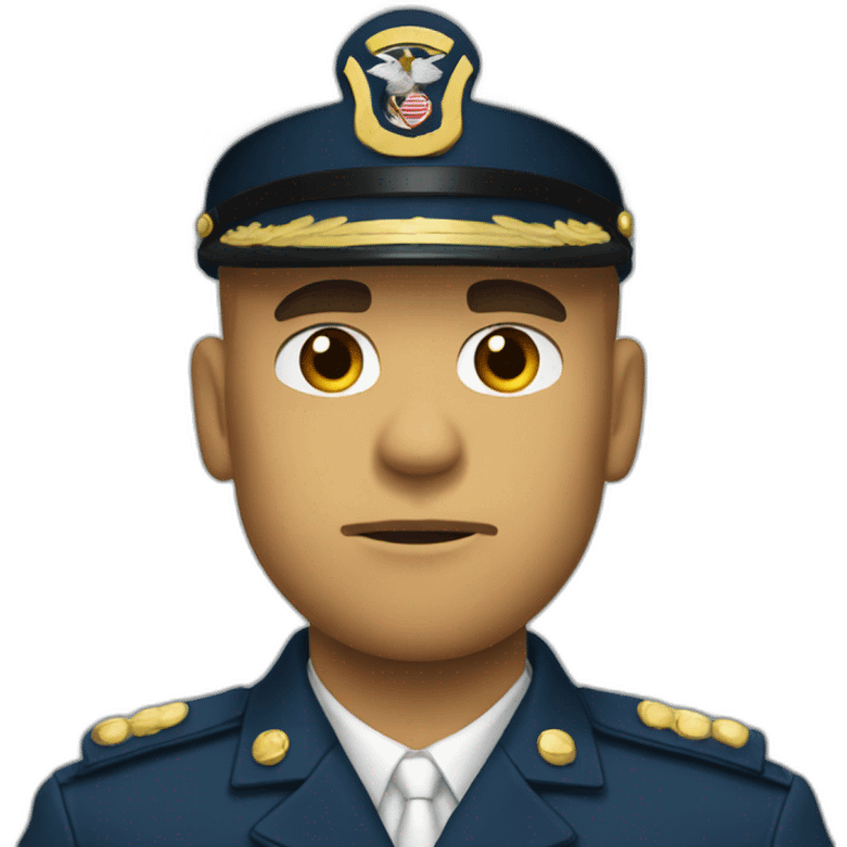 angry Marine in blue uniform saluting emoji