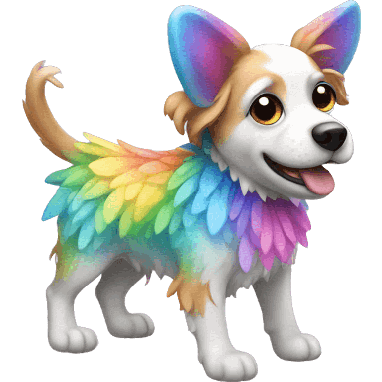 Multicoloured fairy dog emoji