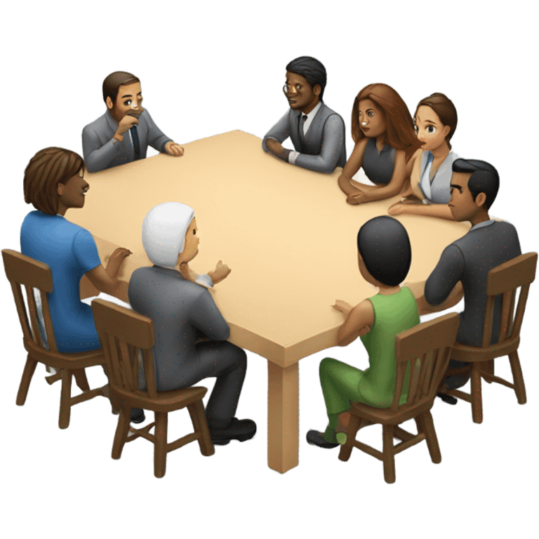 group meeting at a table emoji