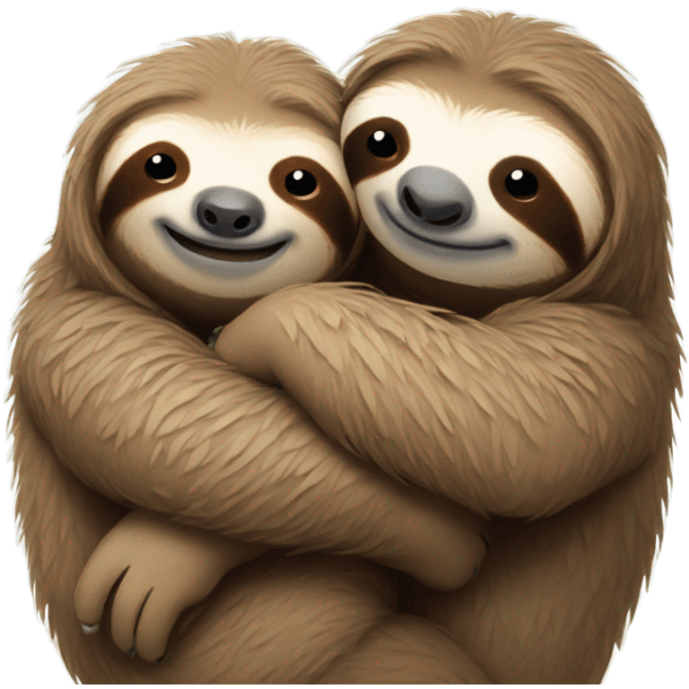 Two sloths hugging emoji