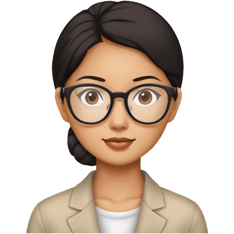 Asian lady with glasses  emoji