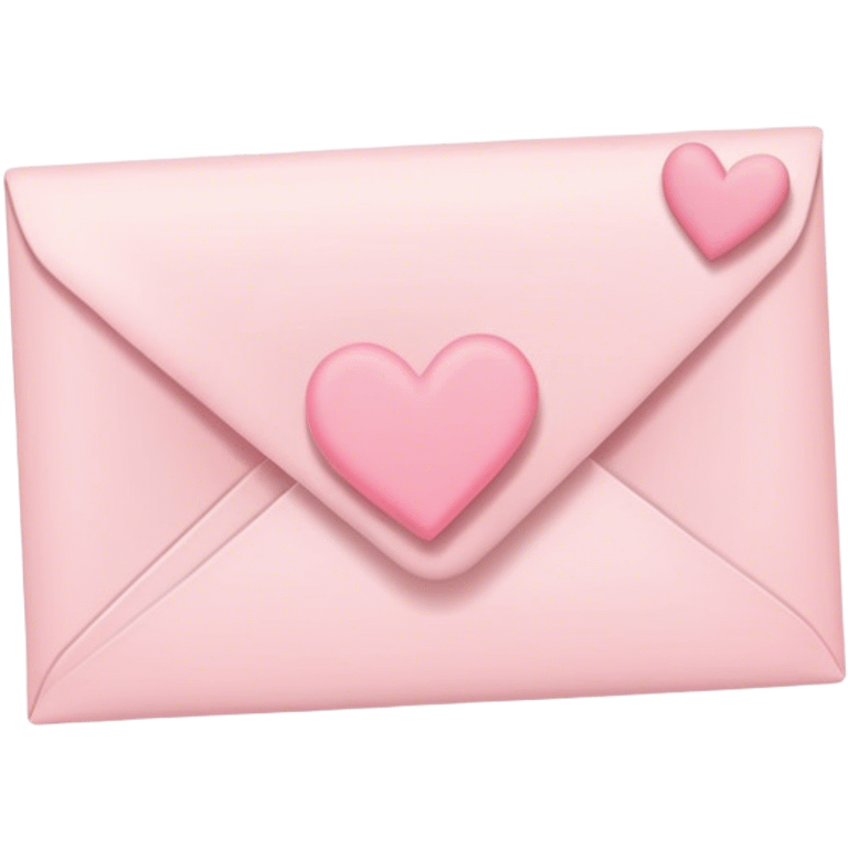 romantic letter with pastel pink hearts emoji