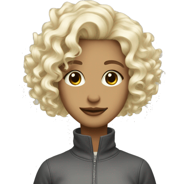 curly platinum blonde bob hai emoji