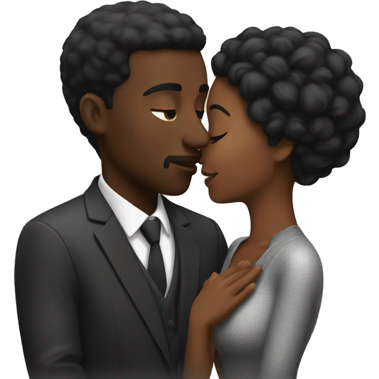 Black couple kissing emoji