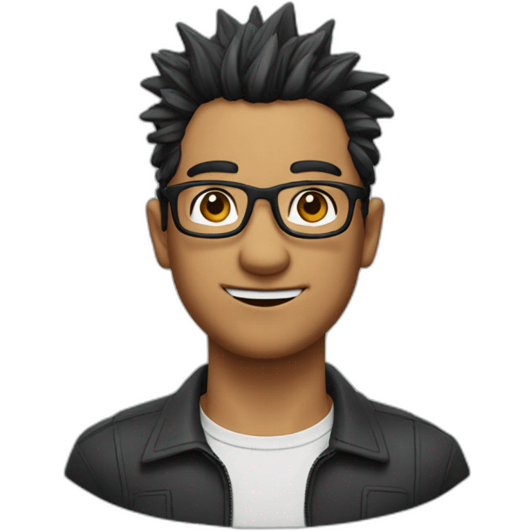 Man with specs and hair spikes emoji