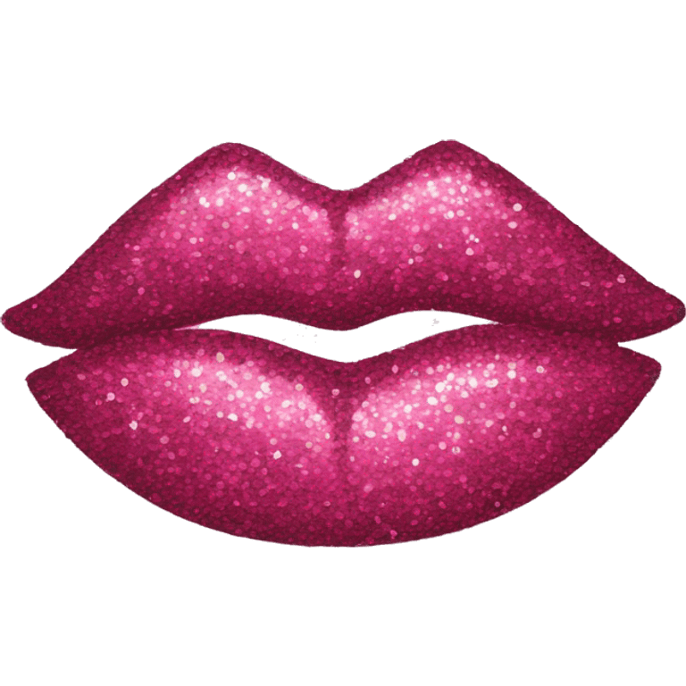 Glittery pink kiss print emoji