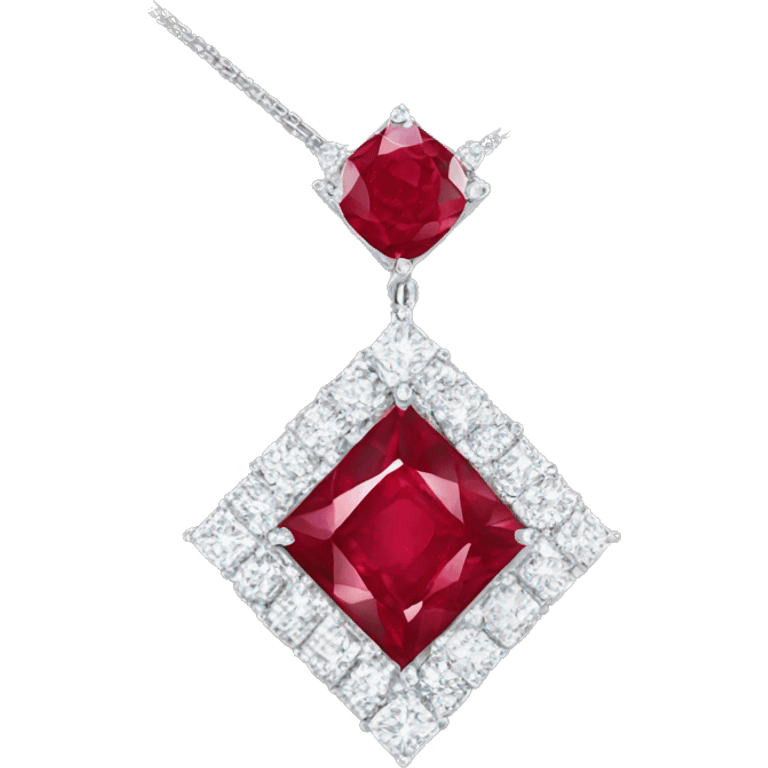 Diamond ruby necklace  emoji