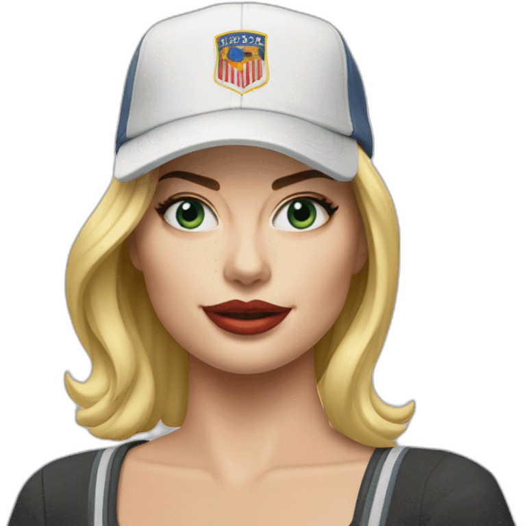 Margot robbie in a cap emoji