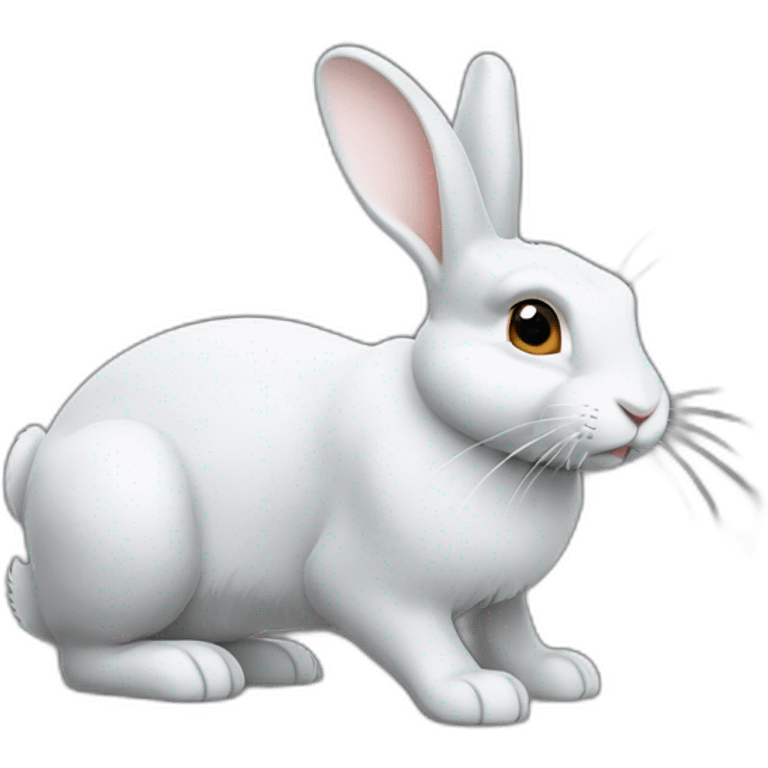 Lapin gris avec patte blanche emoji