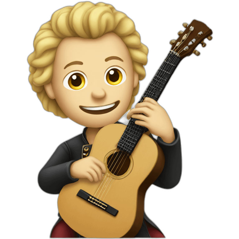 Mozart playing the guitar emoji