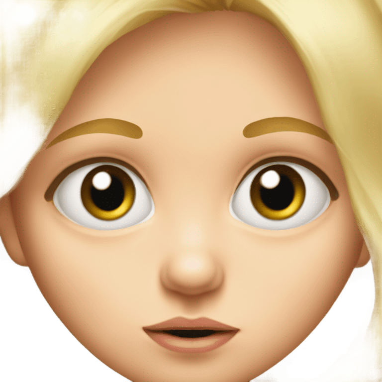 blonde baby girl portrait looking at viewer emoji