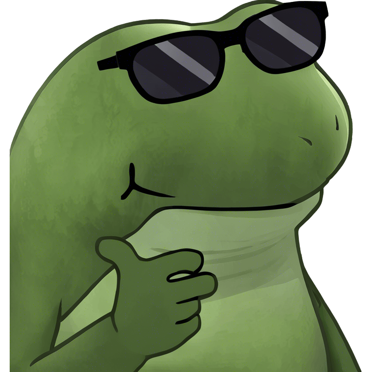 Frog with sunglasses emoji