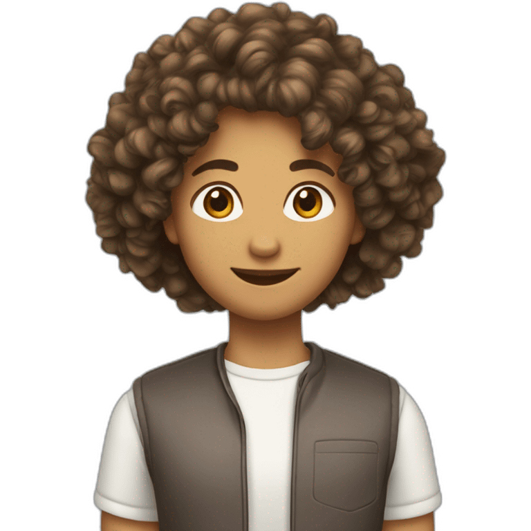 brun cheveux bouclés emoji