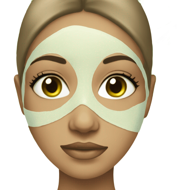 beautiful girl with a cucumber mask on her face emoji