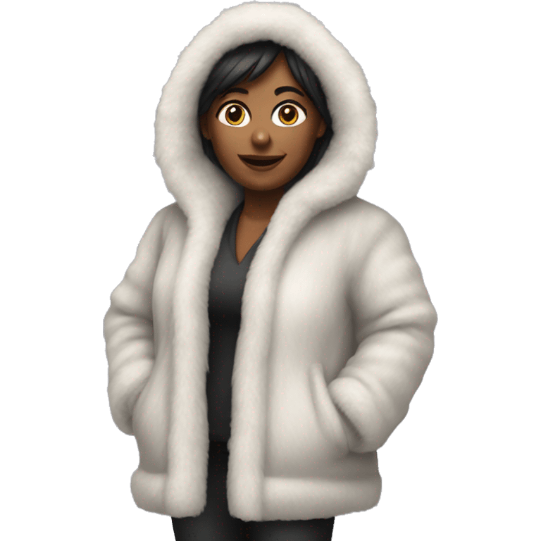 Realistic, mob, wife full body fur coat emoji