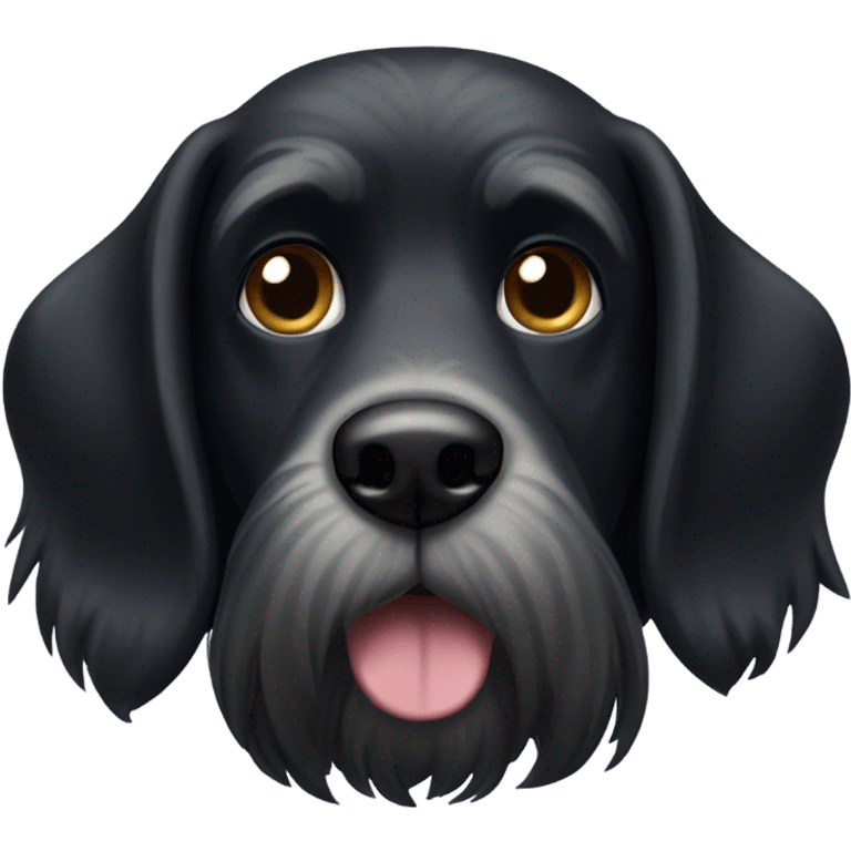 black dog with balck beard on chin emoji