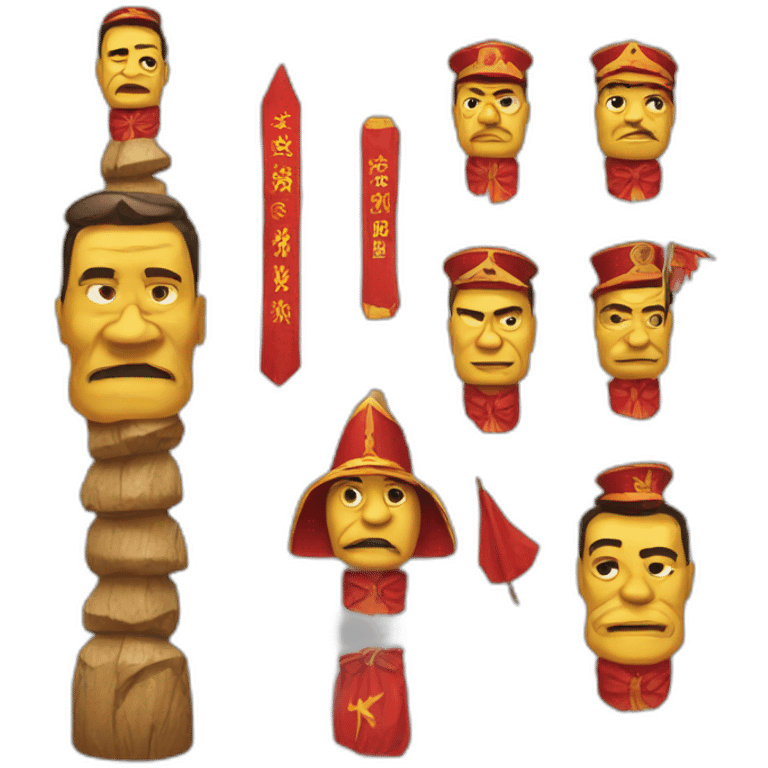 Totem pole made of communist leaders emoji