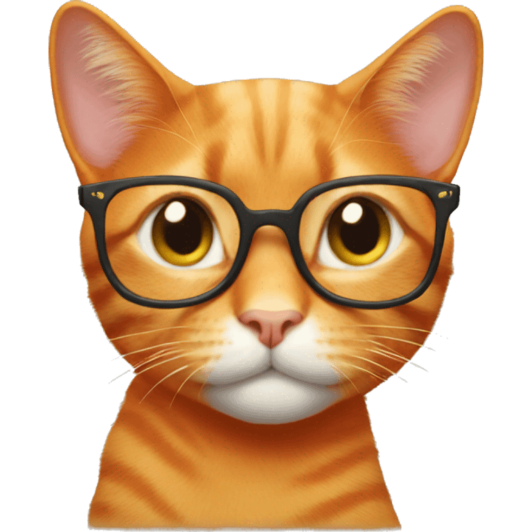 Orange cat with glasses  emoji