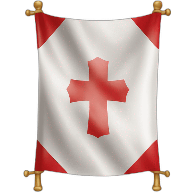 Drapeau fond rouge croix longue emoji