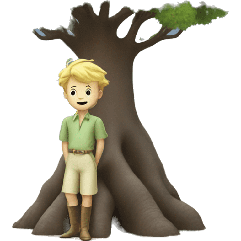 The little prince by the baobab tree emoji