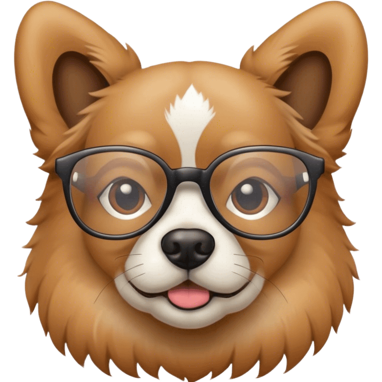 perro con lentes emoji