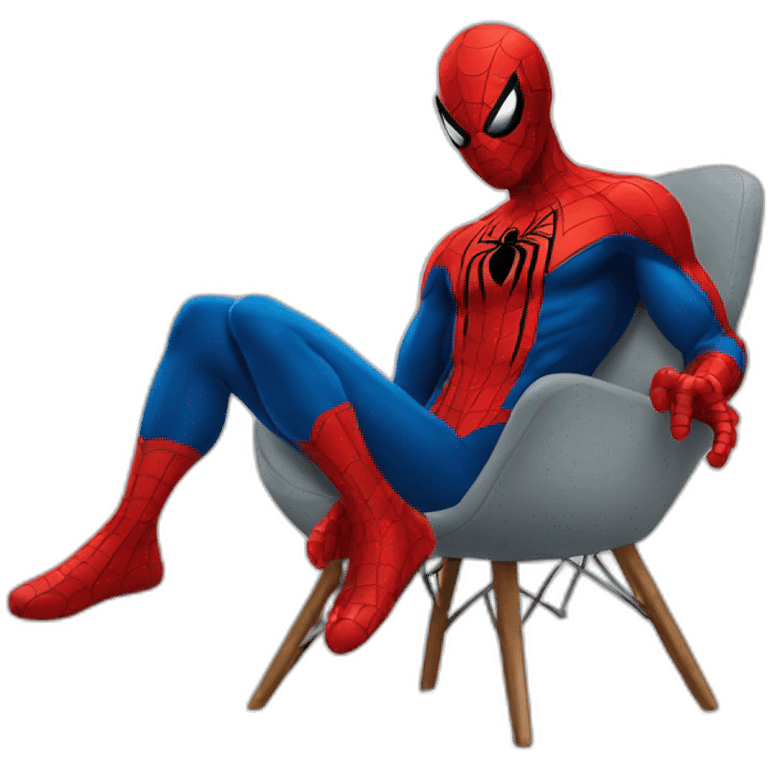 Spiderman sit on a chair emoji