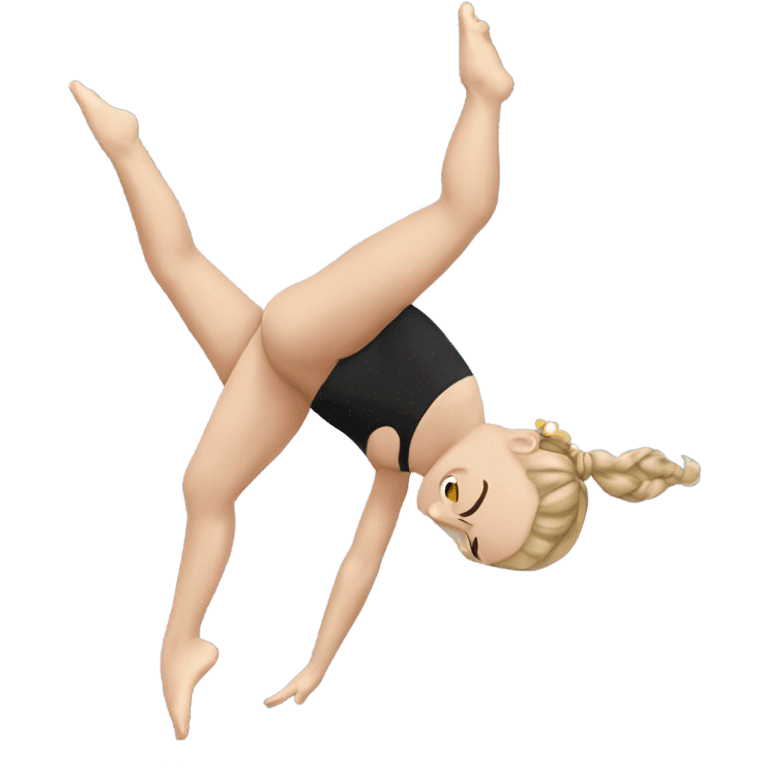 White Girl doing gymnast flips  emoji