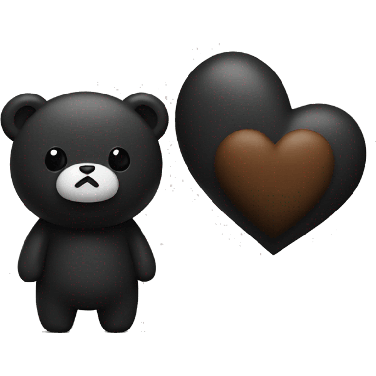 Black heart with bear emoji