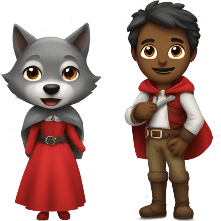 little red riding hood and the wolf emoji