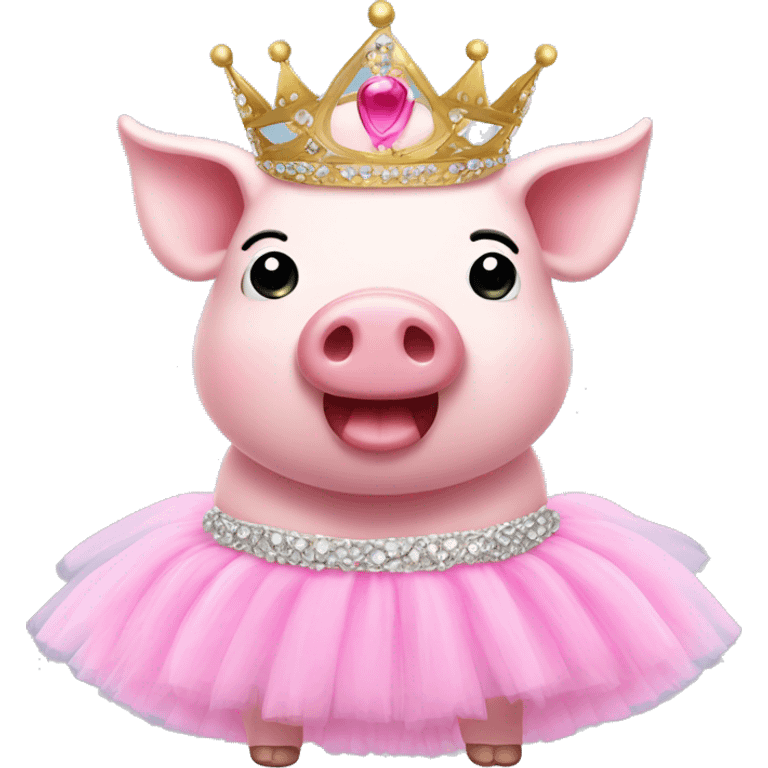 Pink pig in tutu and tiara emoji