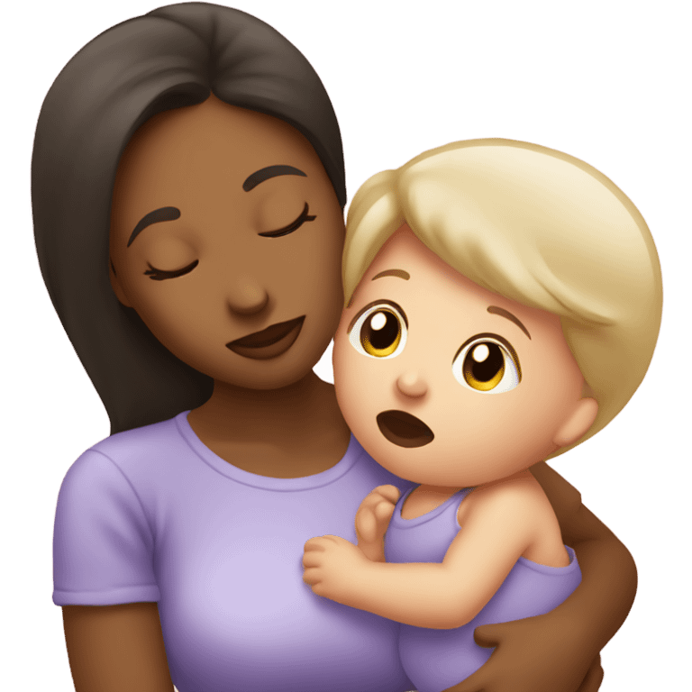 Mom kissing baby on cheek emoji