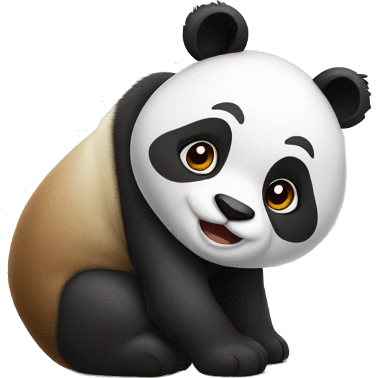 Konijn en panda in een emoji